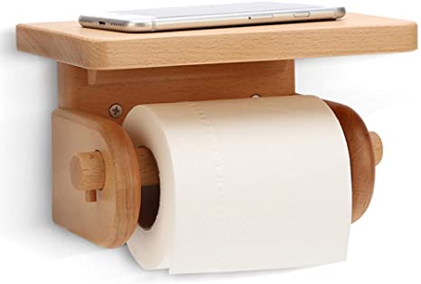 Wooden toilet paper holder