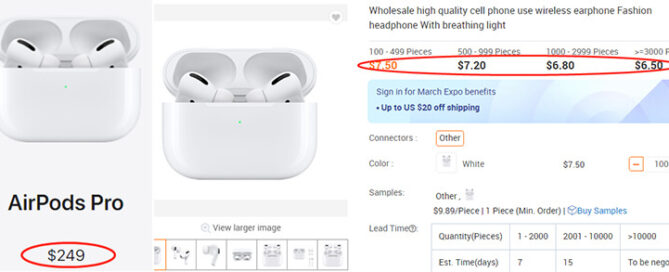 Airpods replica and original