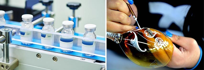 glass bottles with medicinal use and hand-painting demand