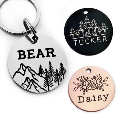 Wooden pet collar tag