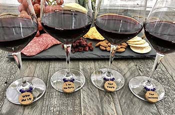 Wooden wine glass charm 02