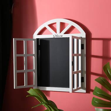 Wooden shelf message board