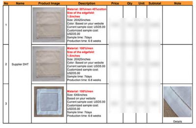 match napkin suppliers for Steve