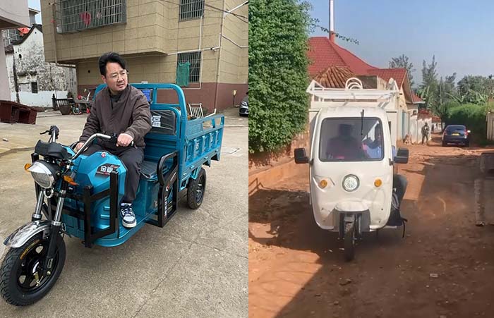 our agent testing the tricycle