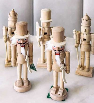 wooden nutcracker with hairand impression