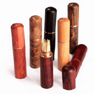 Portable mini wooden toothpick holder 02