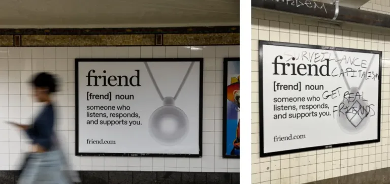 ai friend necklace poster