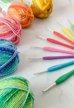 crochet yarn and hook