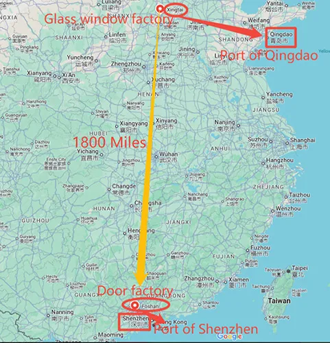 distance between Xingtai and Foshan