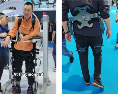 exoskeleton robot helped the paralyzed boy stand up