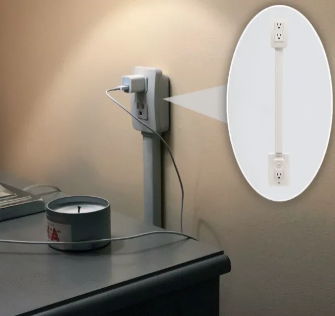 extendable outlet behind desk