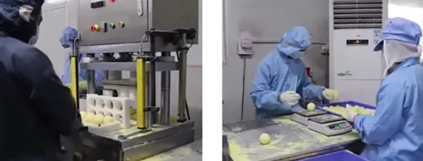 Factory standardized bath ball production