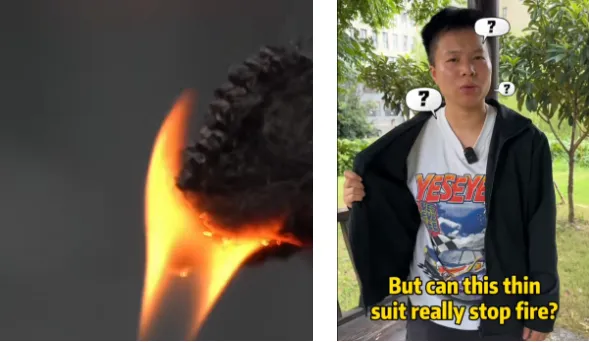 fire test fireproof sweatshirt