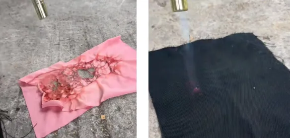 flame test results of nylon fabric and fire-resistant fabric