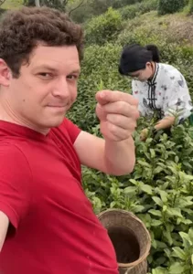 Jesse at a tea garden in China