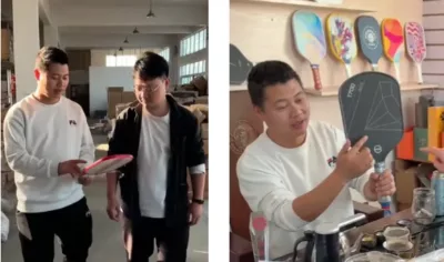 Jingsourcing agent Joe with pickleball factory owner