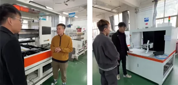 JIngsourcing sourcing agent at the laser engraving factory