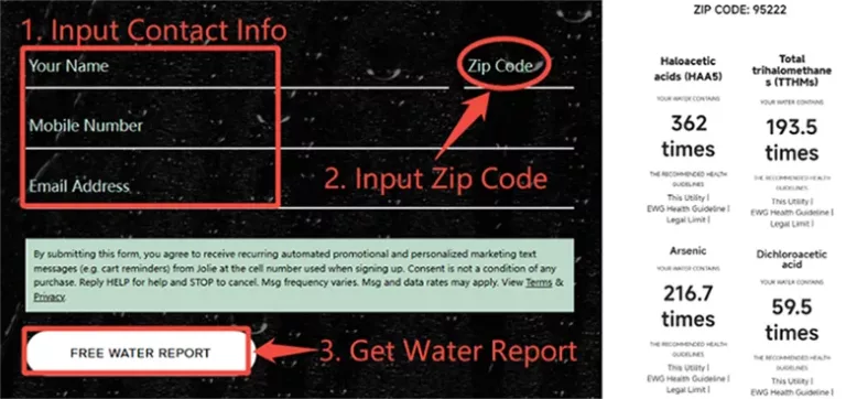 Jolie's water-quality lookup tool