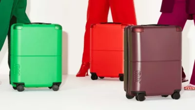 July colorful suitcase