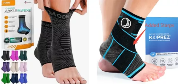 Koprez and competitor's ankle sleeve