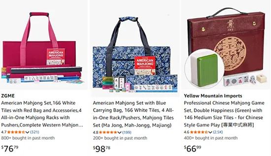 Mahjong sold in sets