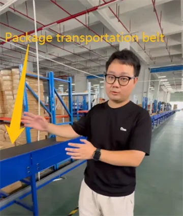 package transportation belt of the auto sorting packing machine