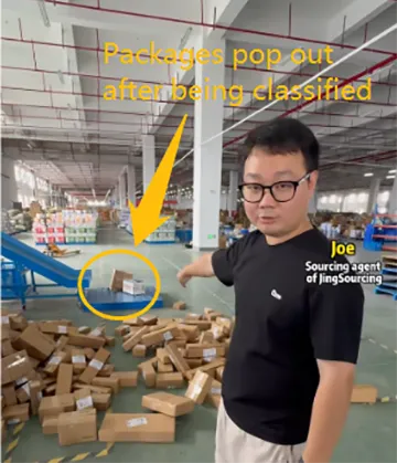 packages pop out after being classified