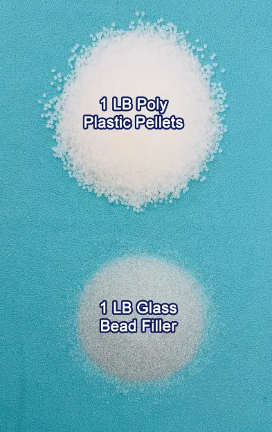 poly plastic pellets VS glass bead filler