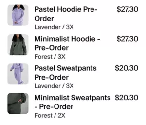 Price of Comfrt's pre-sale orders