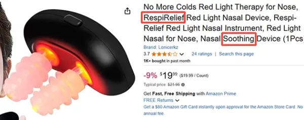 Product description of the Red Light Nasal Therapy Device is Soothing