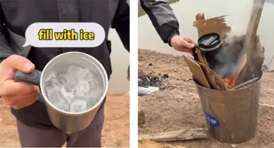 Put ice in the sample cup to burn