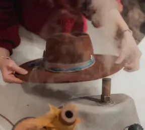 Rustle Hat Co. steam shaping