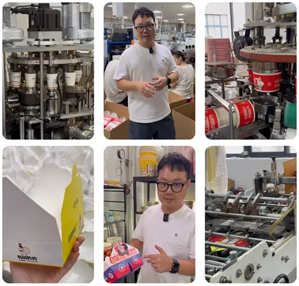 Sourcing agent Joe at a food packing factory