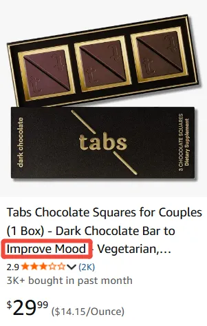Tabs chocolate on Amazon