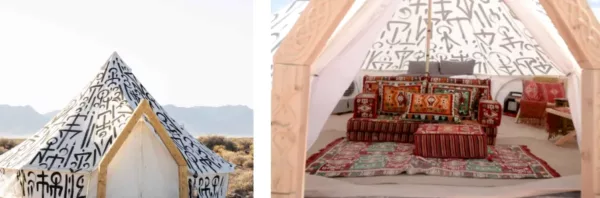 tents and decorations used by Outpost X