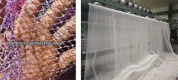 the detail of the nylon sponge net