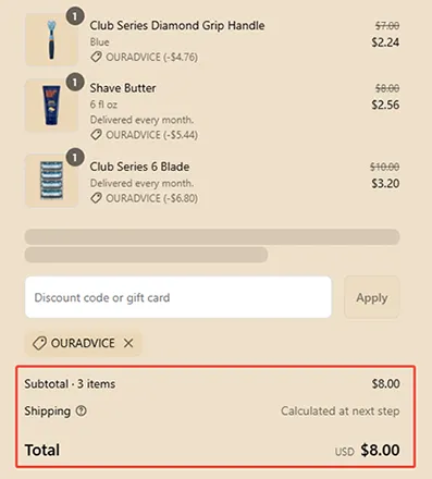 The low-cost subscription service of Dollar Shave Club