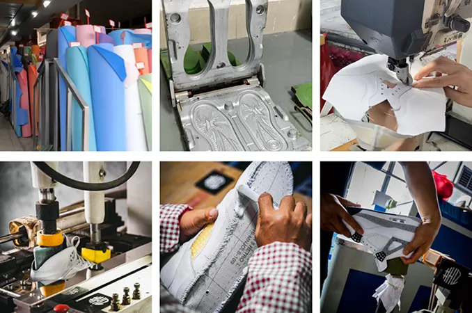 The production process of sneakers