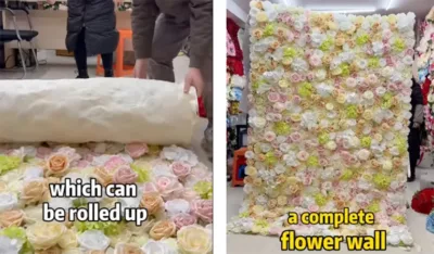 the Roll-up flower wall