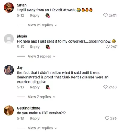 TikTok comments of hidden message mug