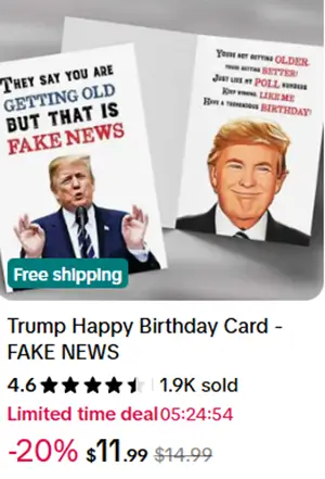 Trump birthday card
