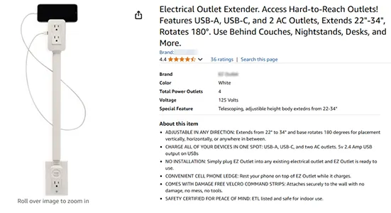 viral extendable outlet on Amazon